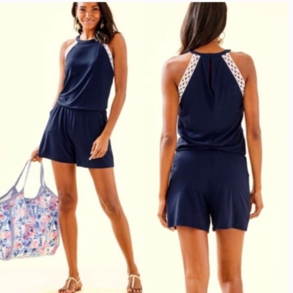 Lilly Pulitzer Navy LaLa Romper